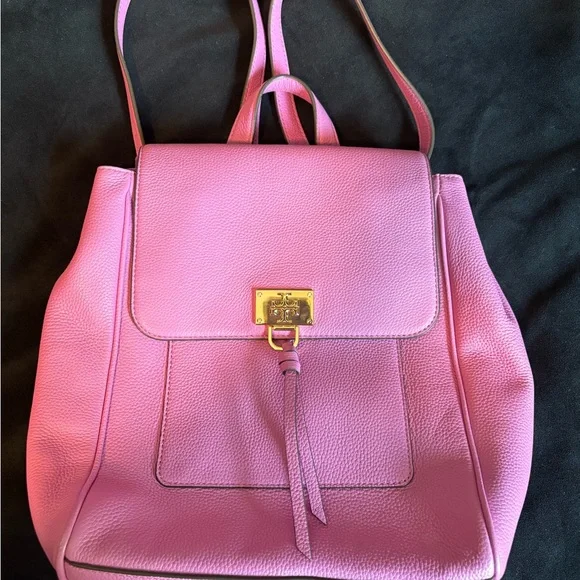 Tory Burch Carter Flap Pinky Lavender Leather Backpack - Picture 9 of 16